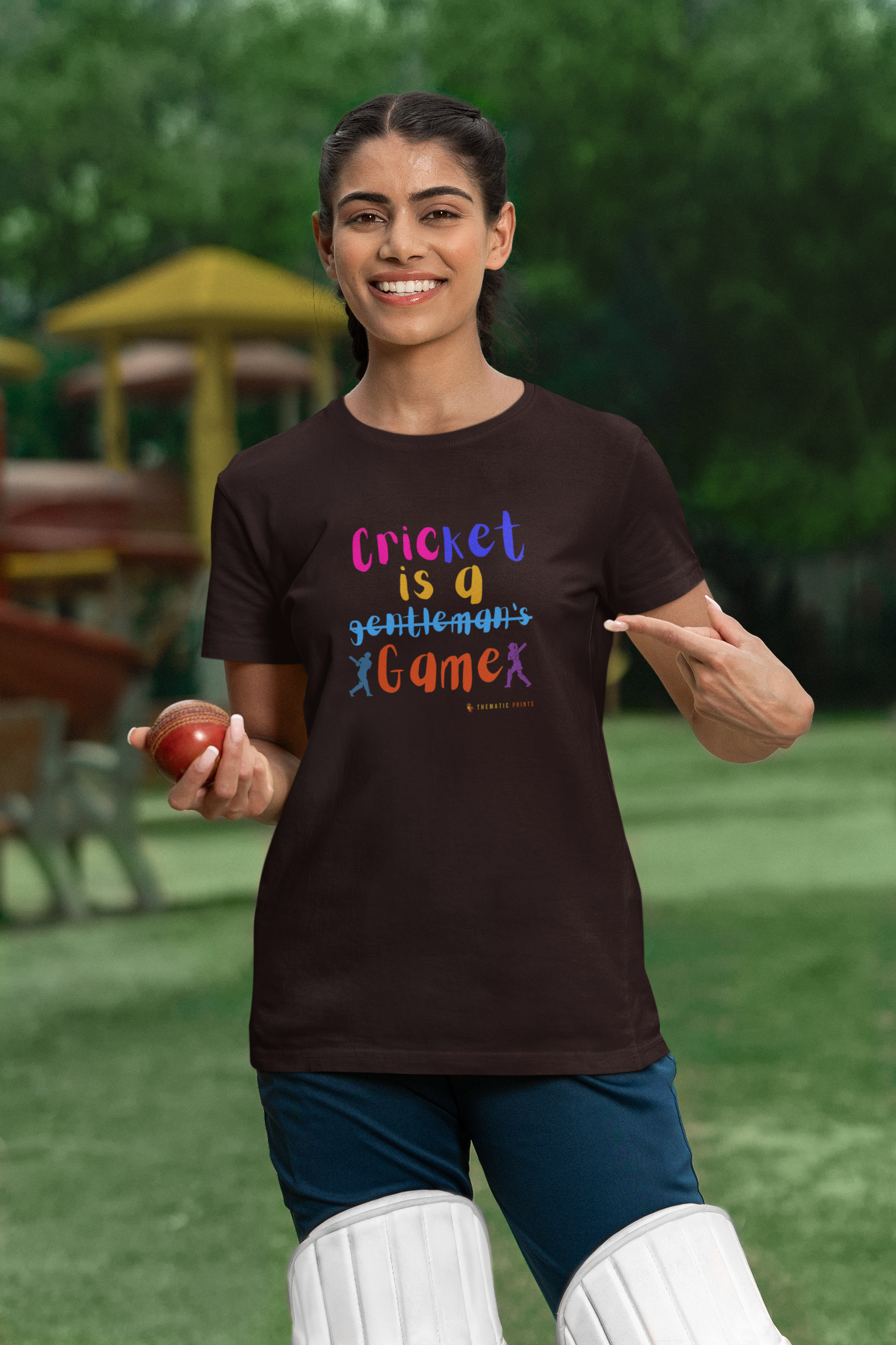 Celebrate Women's Cricket Typography T-Shirt