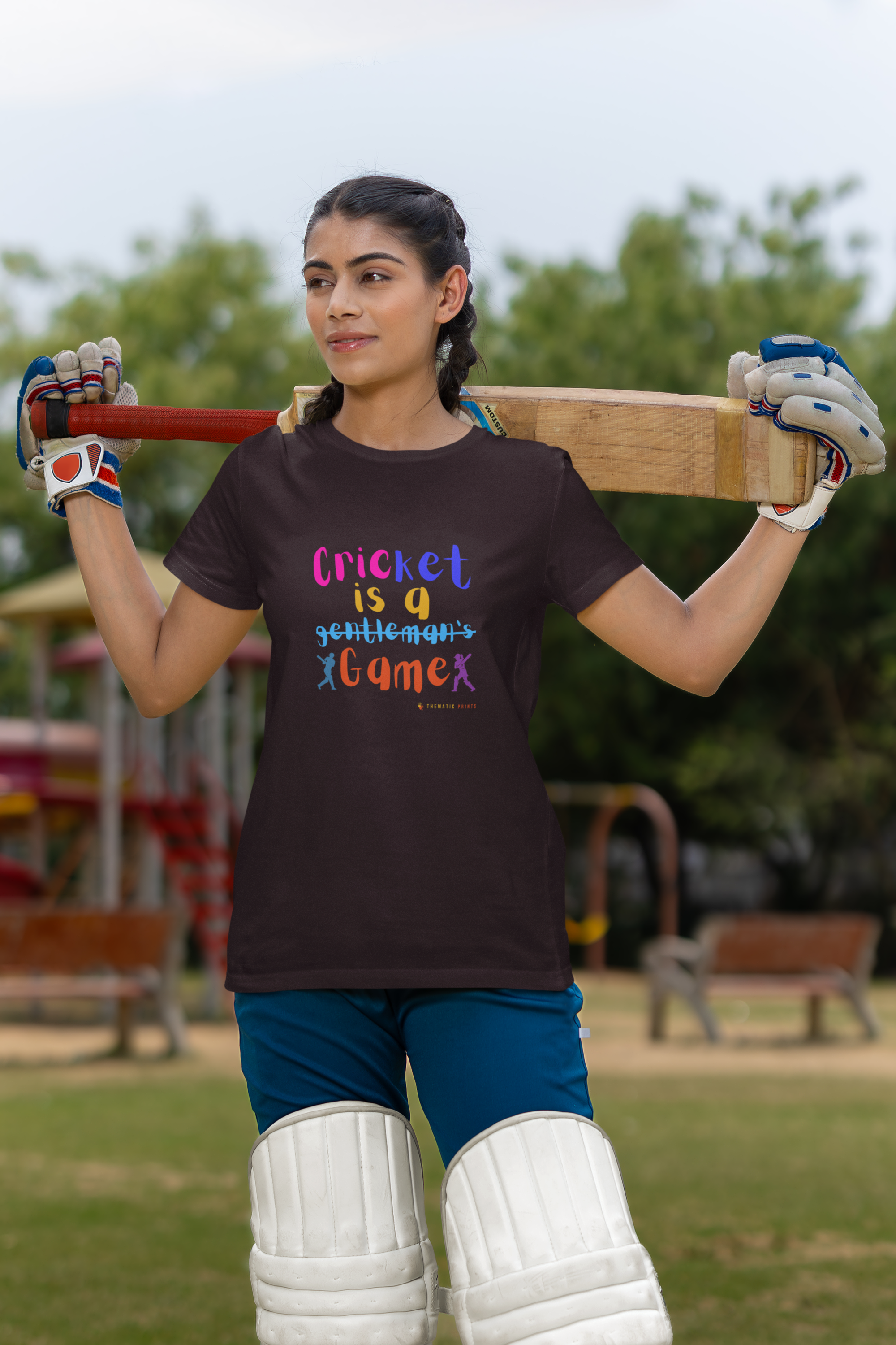 Celebrate Women's Cricket Typography T-Shirt