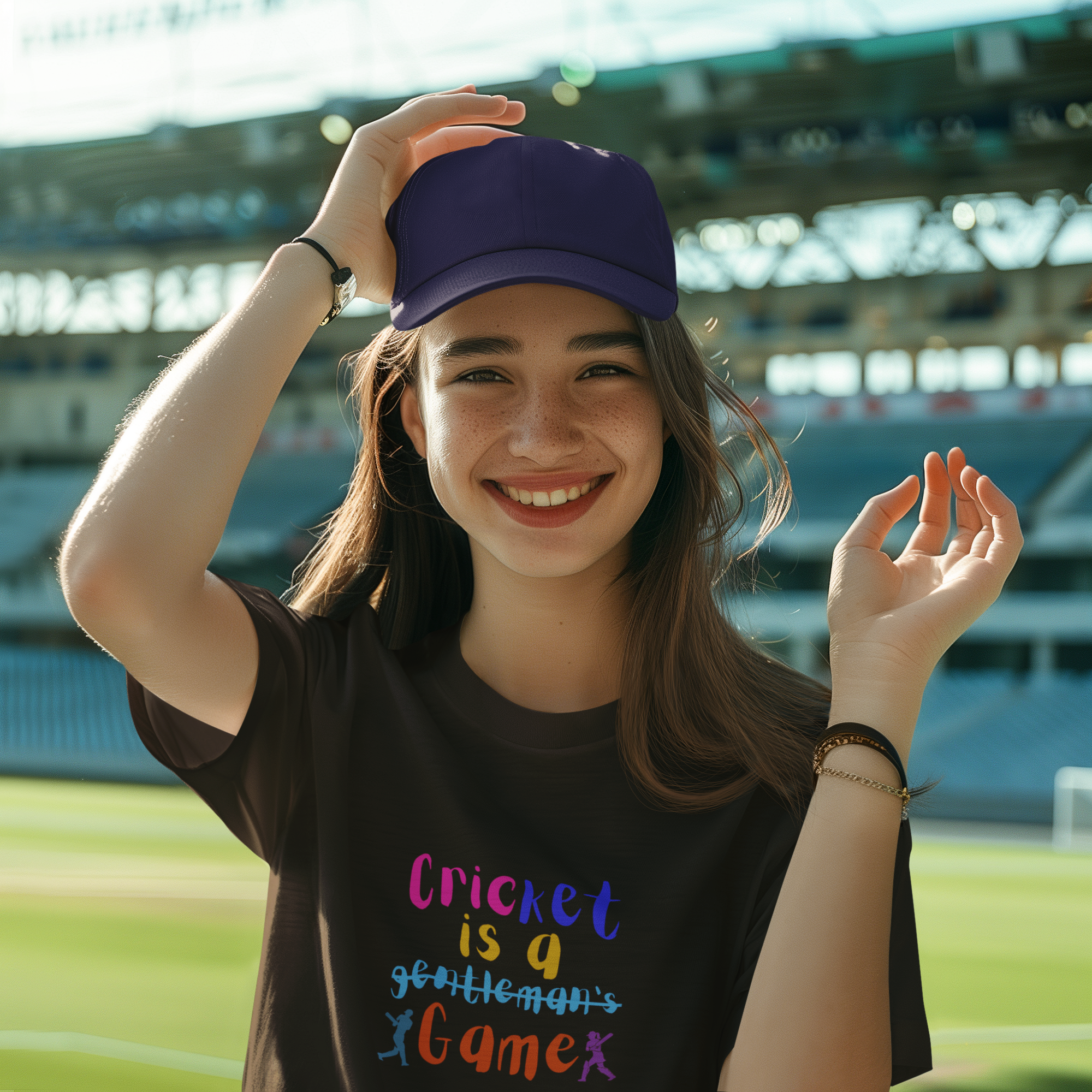 Celebrate Women's Cricket Typography T-Shirt