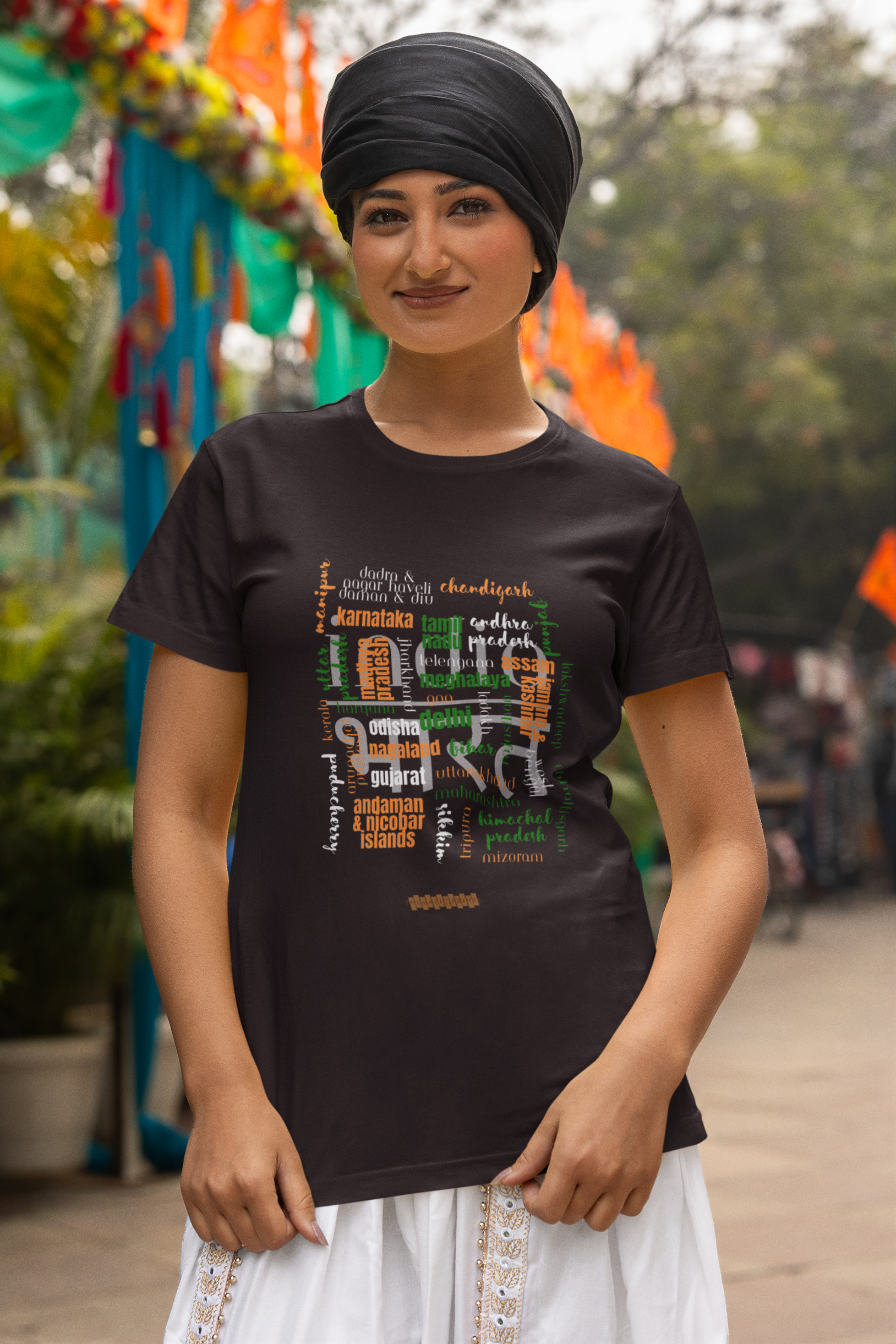Celebrate India's Unity in Diversity Women's T-Shirt - All Indian States Typography Design