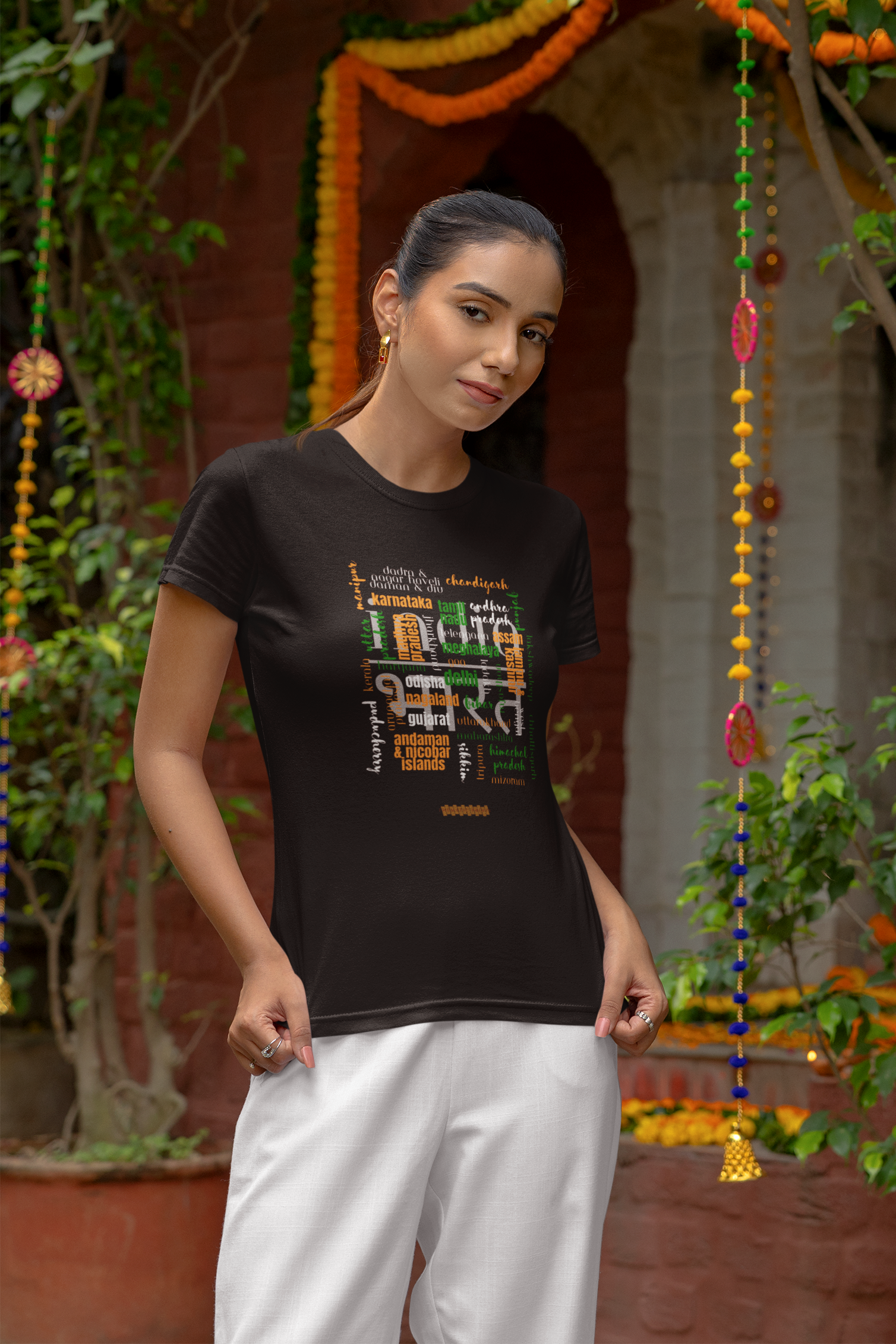 Celebrate India's Unity in Diversity Women's T-Shirt - All Indian States Typography Design