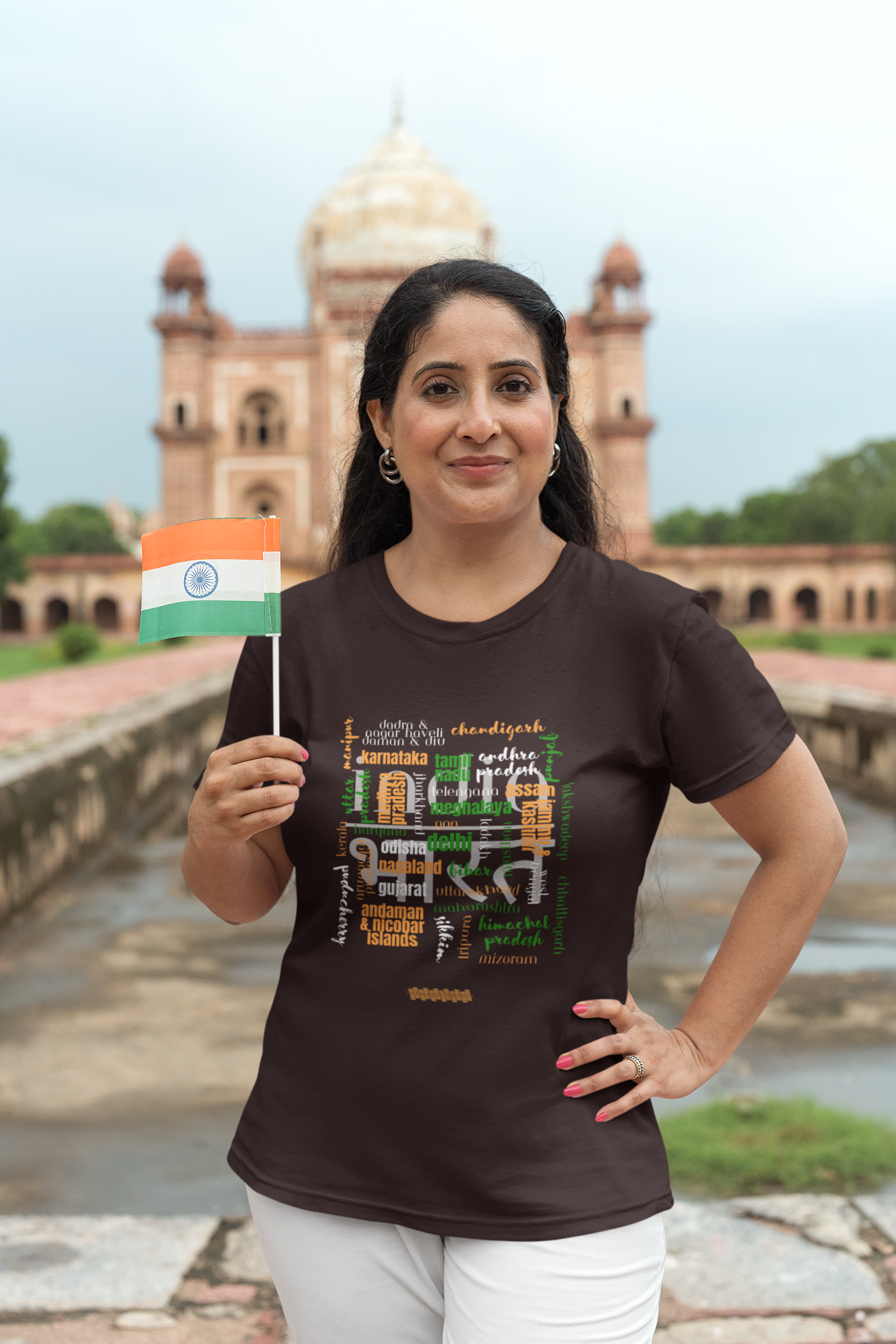 Celebrate India's Unity in Diversity Women's T-Shirt - All Indian States Typography Design