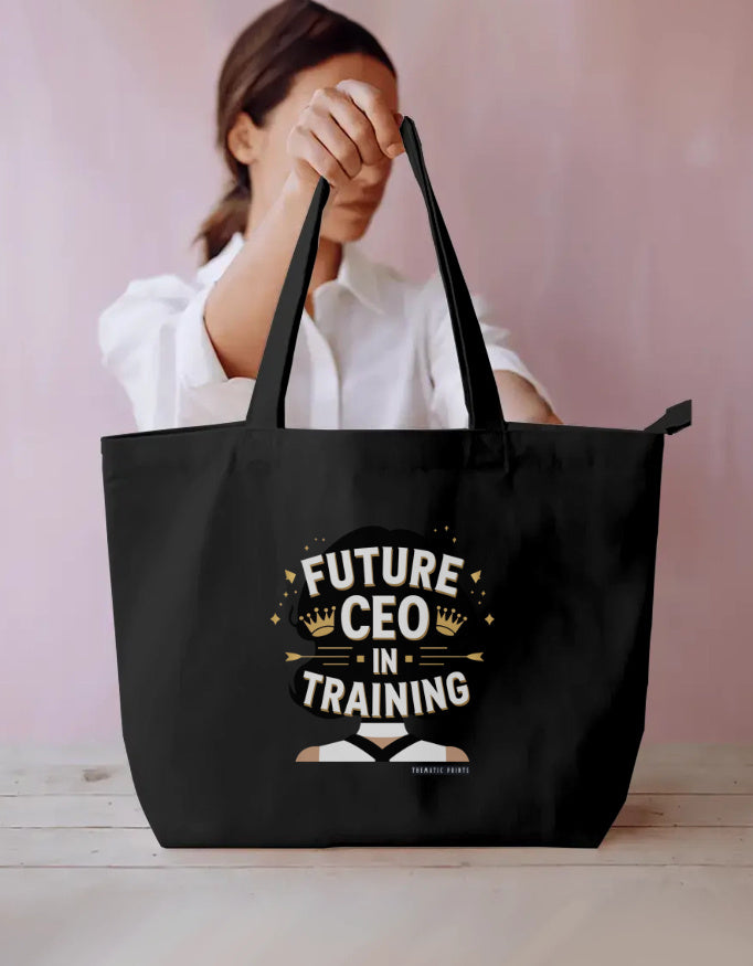 Canvas Tote Bag with Zipper | For College Girls and Women Professionals | Future CEO in Training