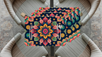 Polyster Fabric Set of 6 Table Placemats - Petals