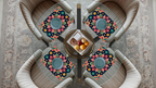 Polyster Fabric Set of 6 Table Placemats - Petals