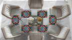 Polyster Fabric Set of 6 Table Placemats - Petals