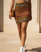 Women's Bodycon Poly Spandex Printed Mini Skirt - Gale inspired Print