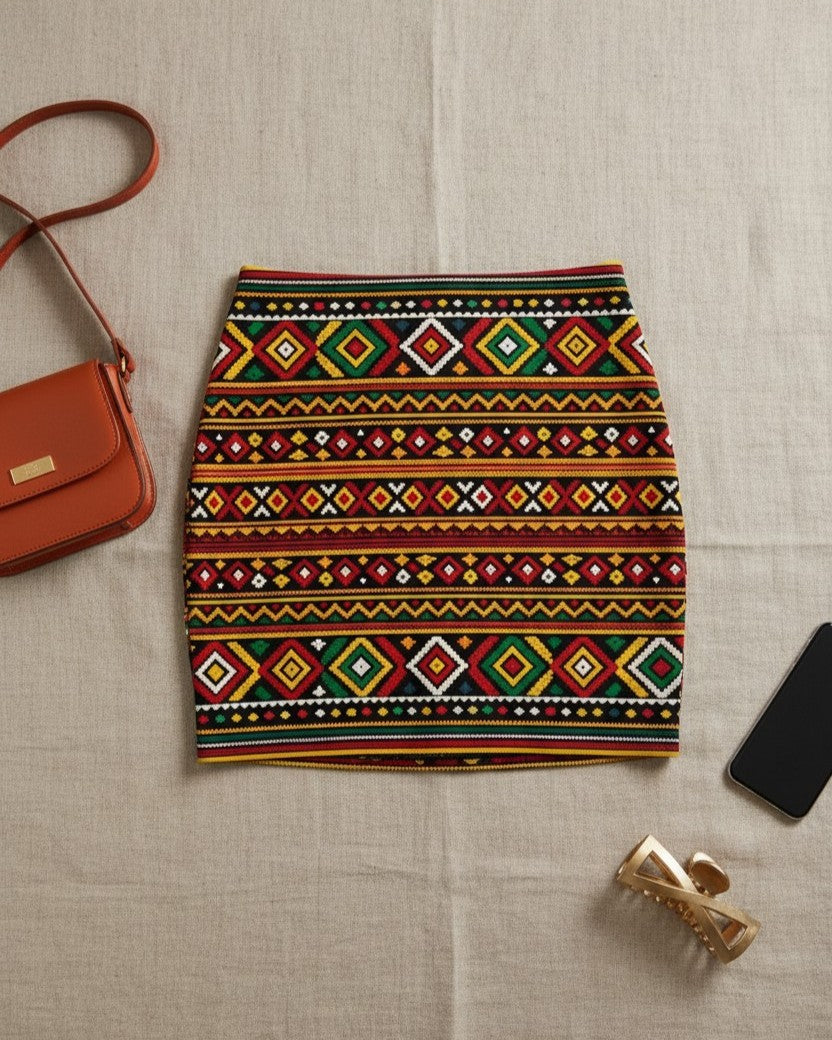 Women's Bodycon Poly Spandex Printed Mini Skirt - Gale inspired Print