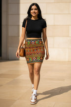 Women's Bodycon Poly Spandex Printed Mini Skirt - Gale inspired Print