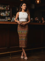 Women's Printed Pencil Skirt – Traditional Print | Gale Inspired Design 1 | Ankle Length | Bodycon
