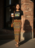 Women's Printed Pencil Skirt – Traditional Print | Gale Inspired Design 2 | Ankle Length | Bodycon