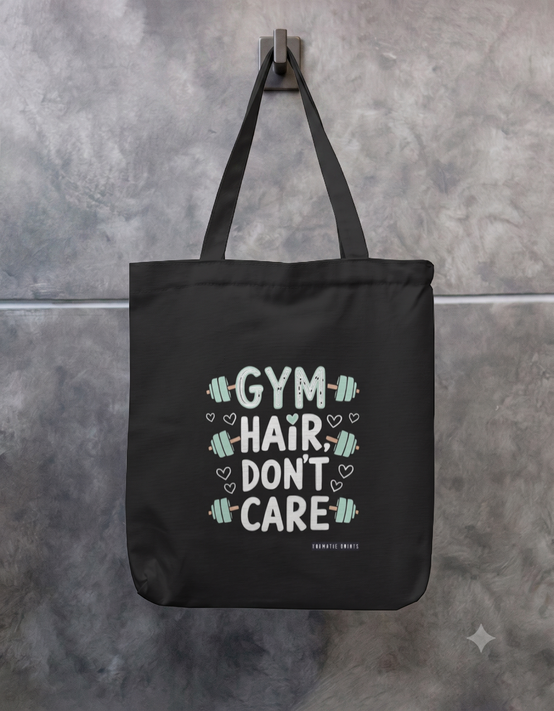 Canvas Tote Bag for College Girls | Gym Hair Don't Care