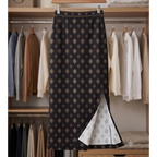 Women's Printed Poly Spandex Pencil Skirt – Ikkat Motifs Print | Ankle Length | Bodycon