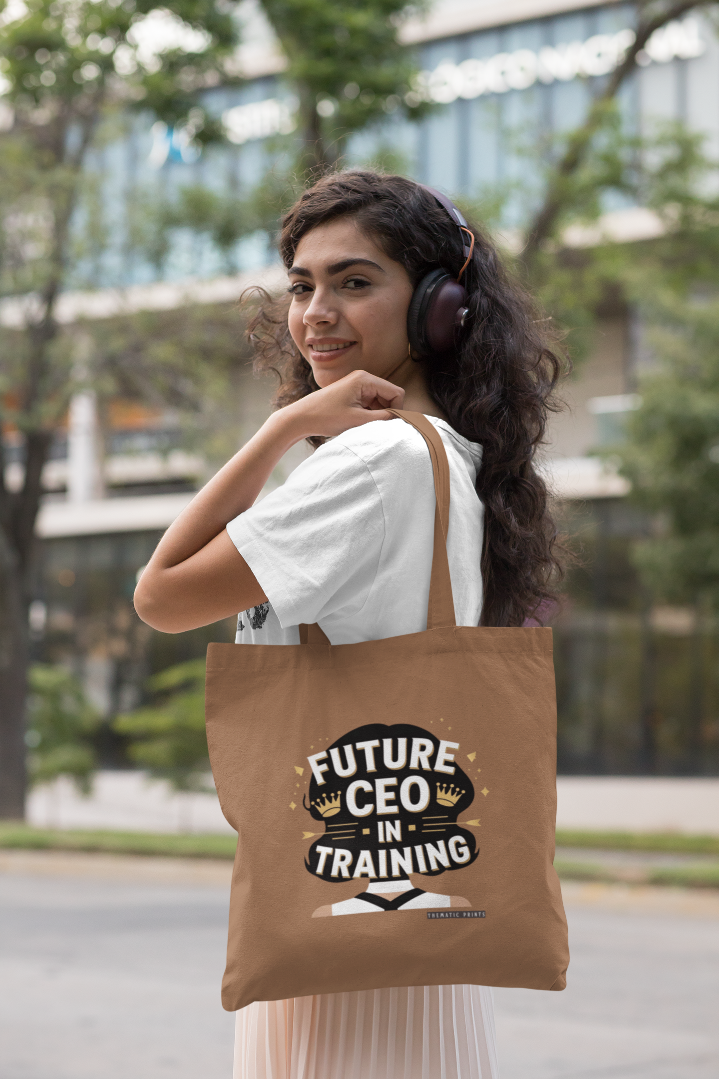 Canvas Eco-friendly Zipper Tote Bag for Collect Girls - Campus Casual Collection - Future CEO in Training