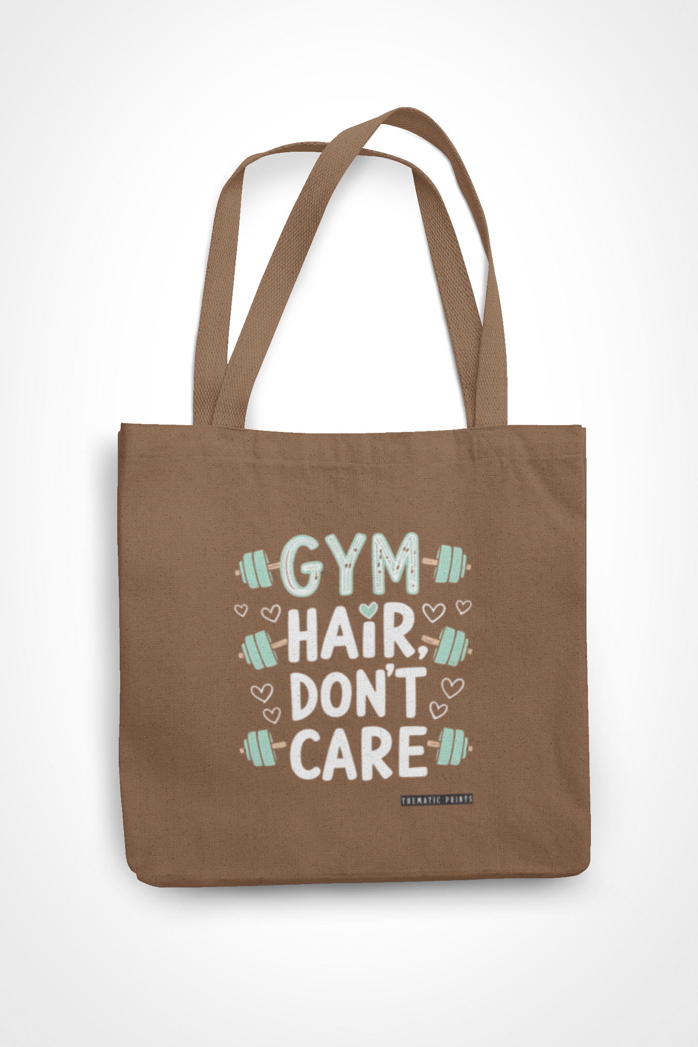 Canvas Eco-friendly Zipper Tote Bag for Collect Girls - Campus Casual Collection - Gym Hair Don't Care Tote Bag