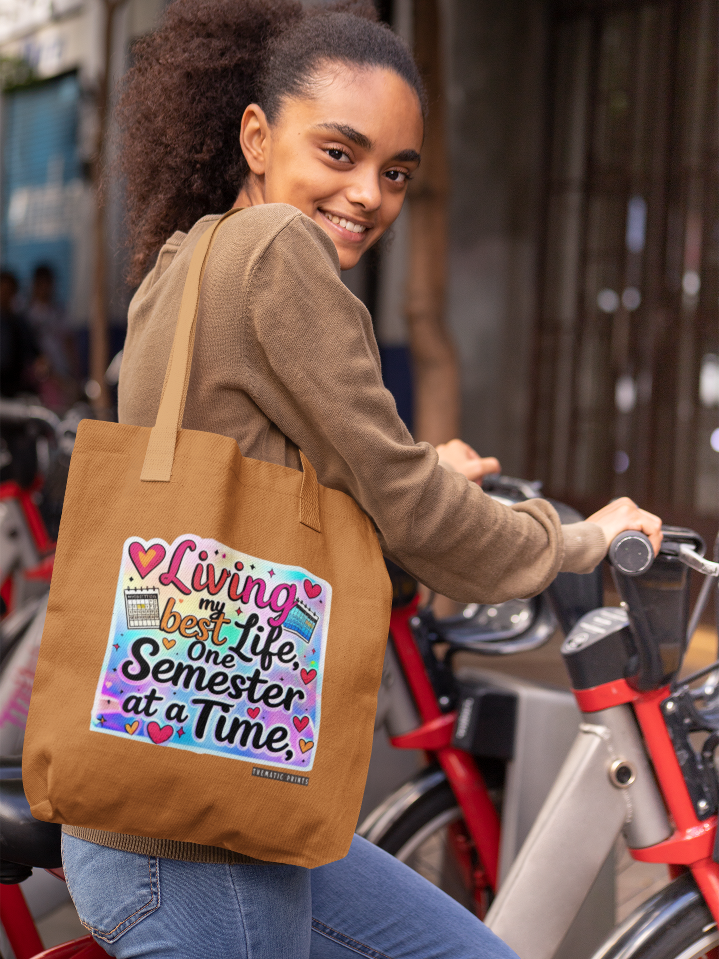 Unisex Eco-friendly Canvas Tote Bag with Zipper | Living My Best Life, One Semester at a Time