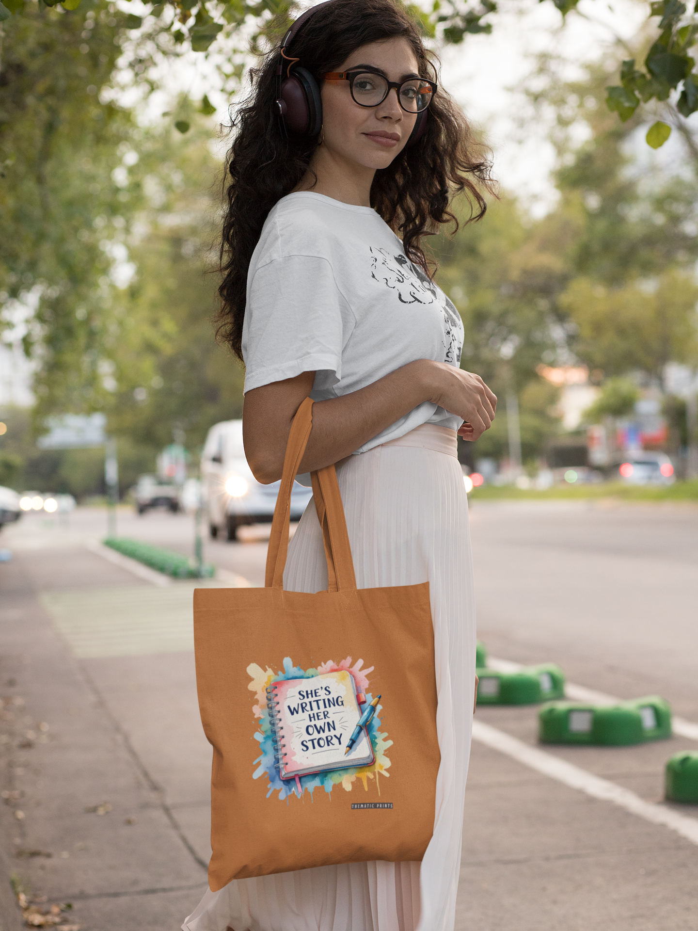 Canvas Tote Bag with Zipper | Women's Day Gifting | She is Writing Her Own Story