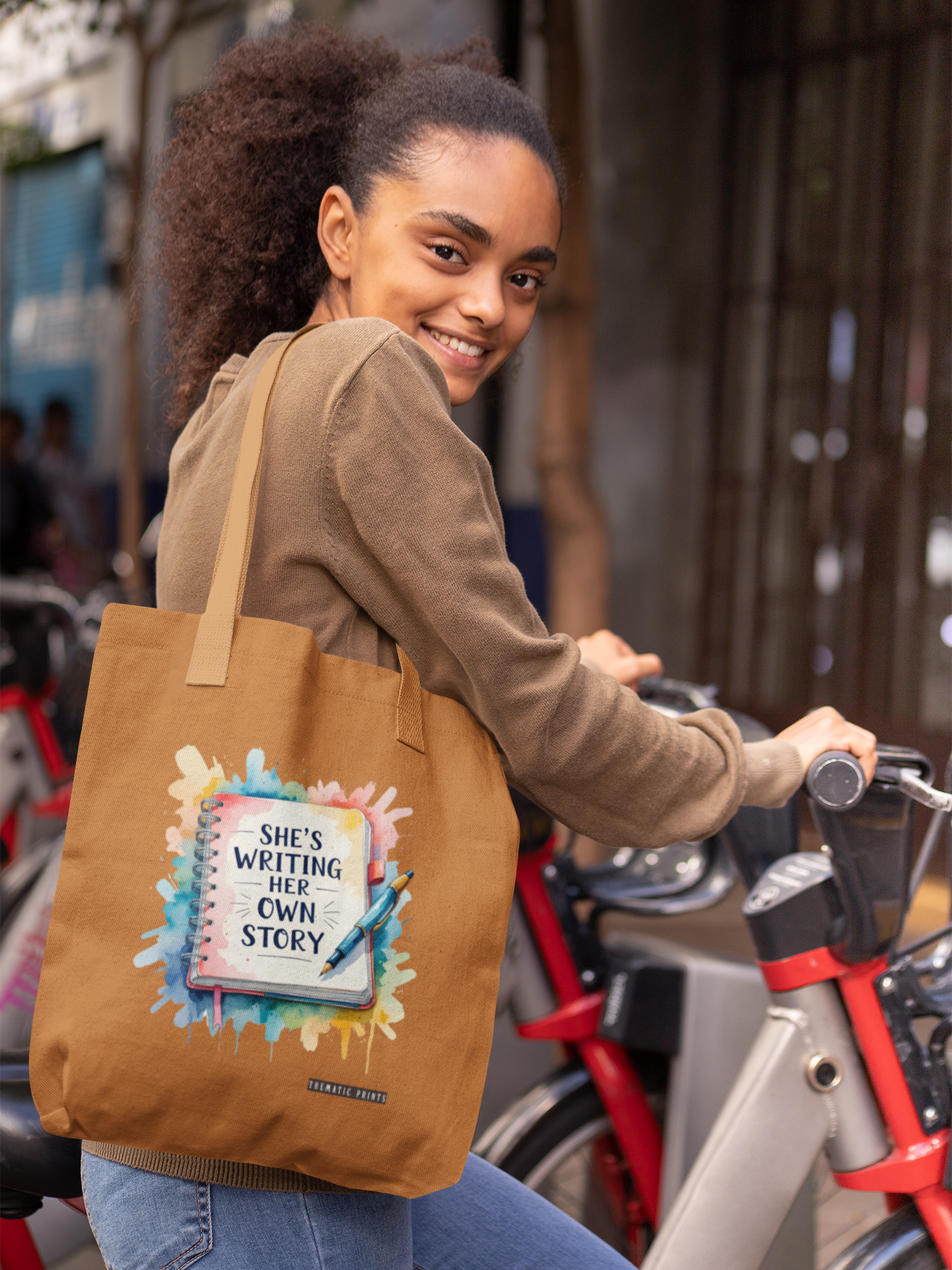 Canvas Tote Bag with Zipper | Women's Day Gifting | She is Writing Her Own Story