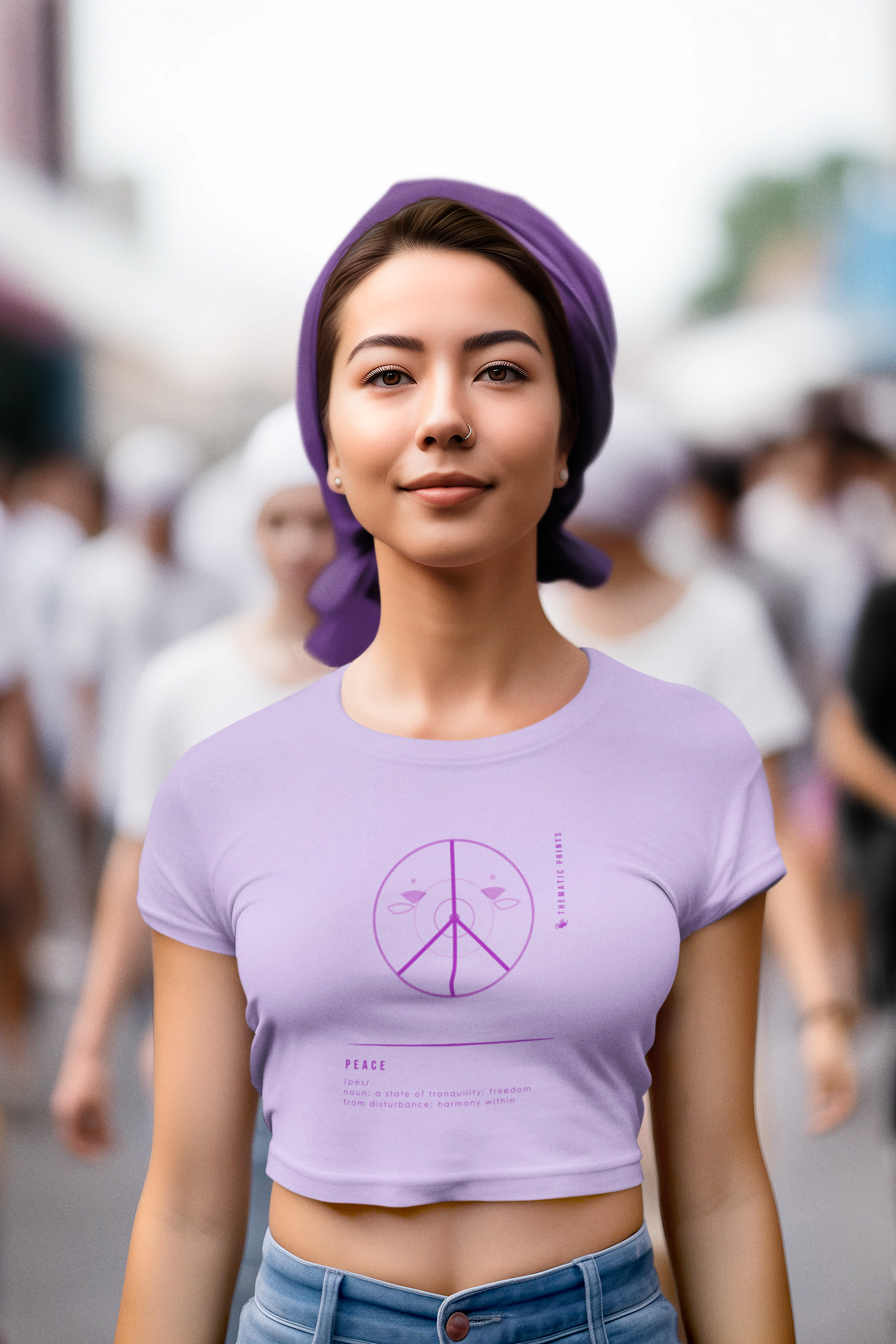 Women's Crop Top - Mindful Meanings Collection - PEACE