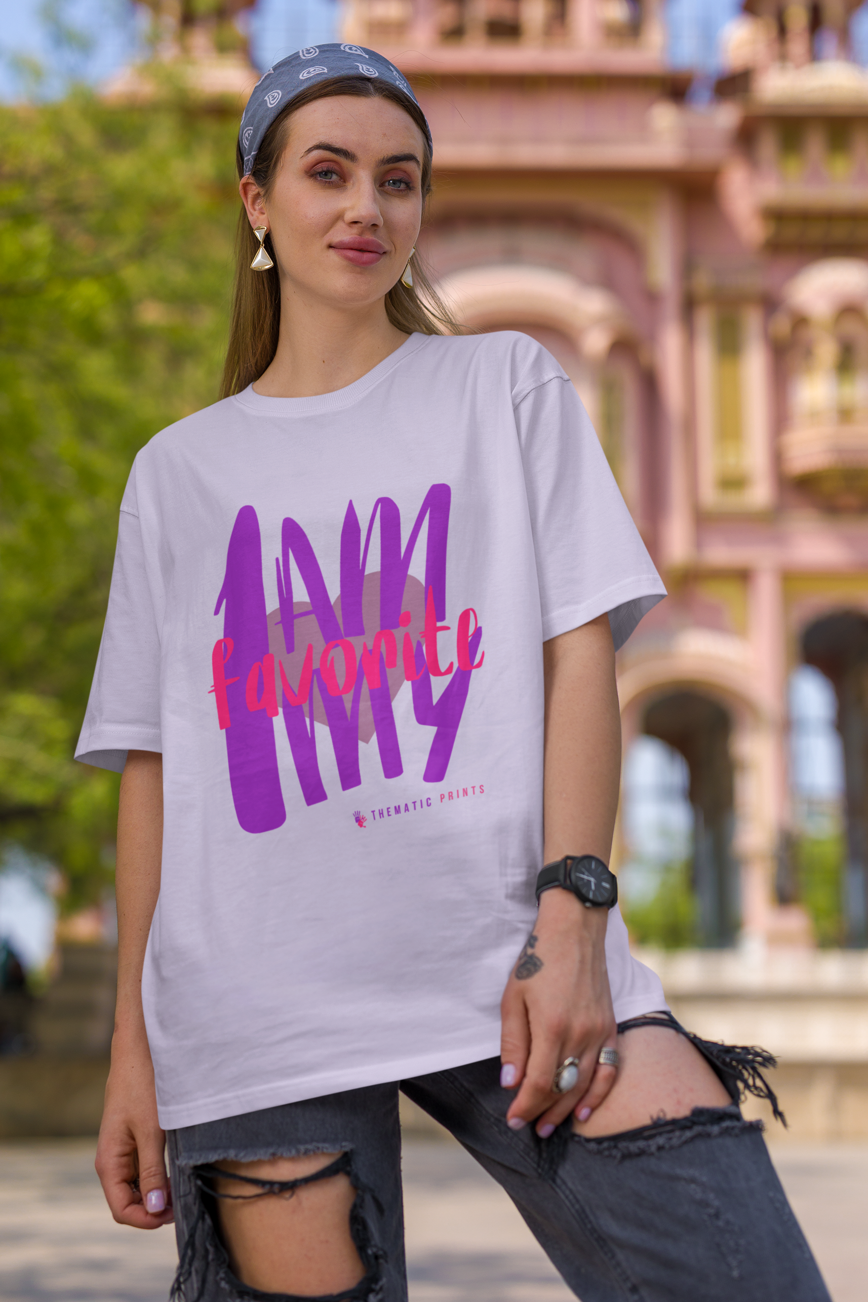 Self Love Typography Women's Oversized T-Shirt - I am my favorite