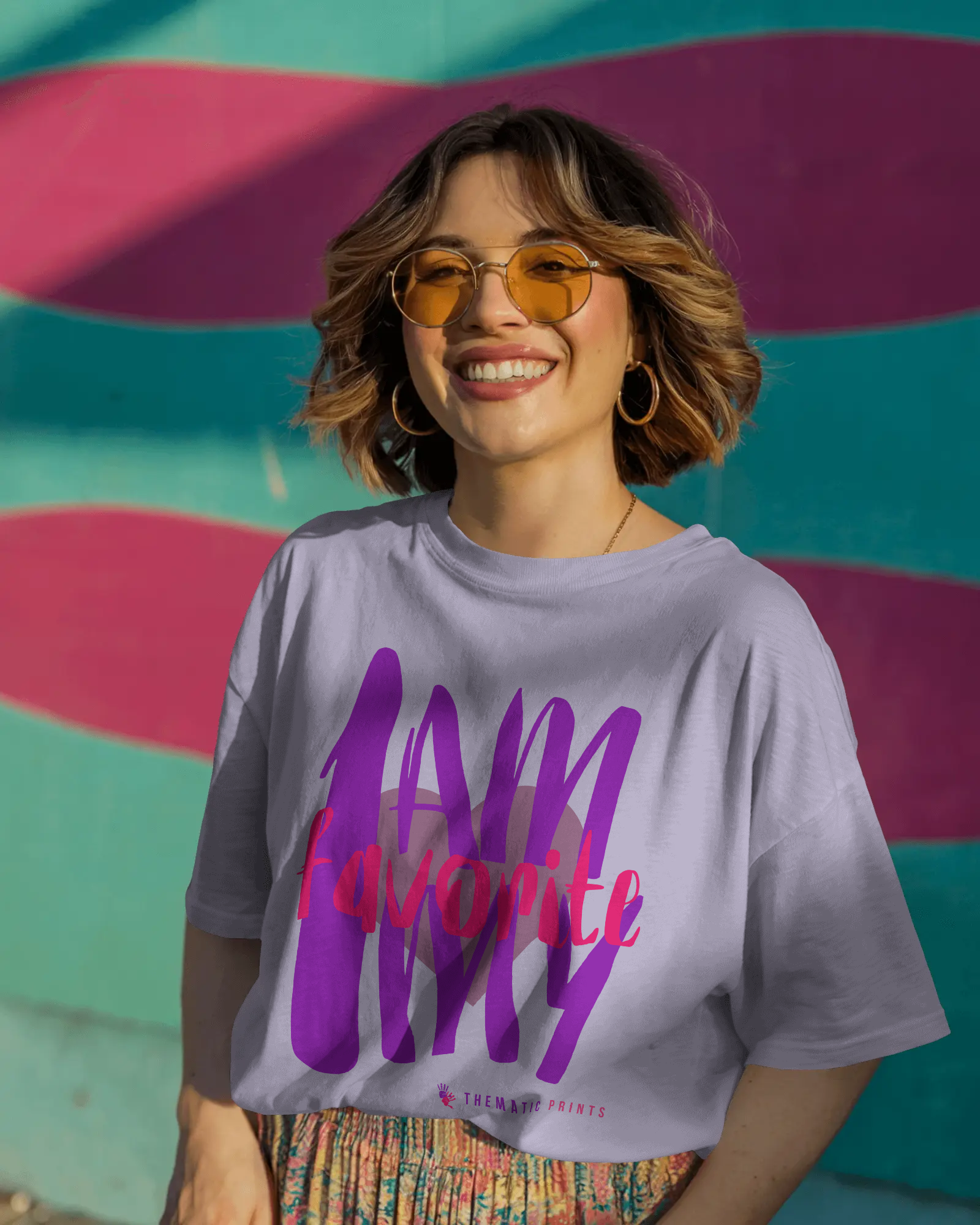 Self Love Typography Women's Oversized T-Shirt - I am my favorite