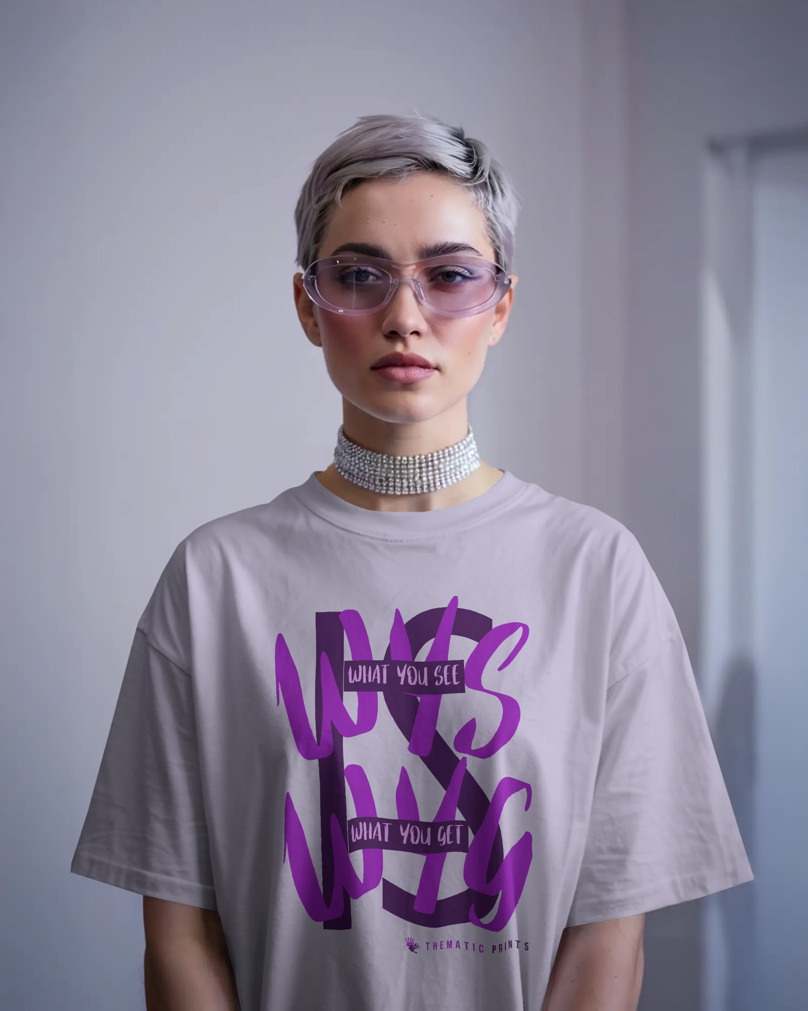 WYSIWYG Typography Unisex Oversized T-Shirt - What You See Is What You Get Self Expression Tee