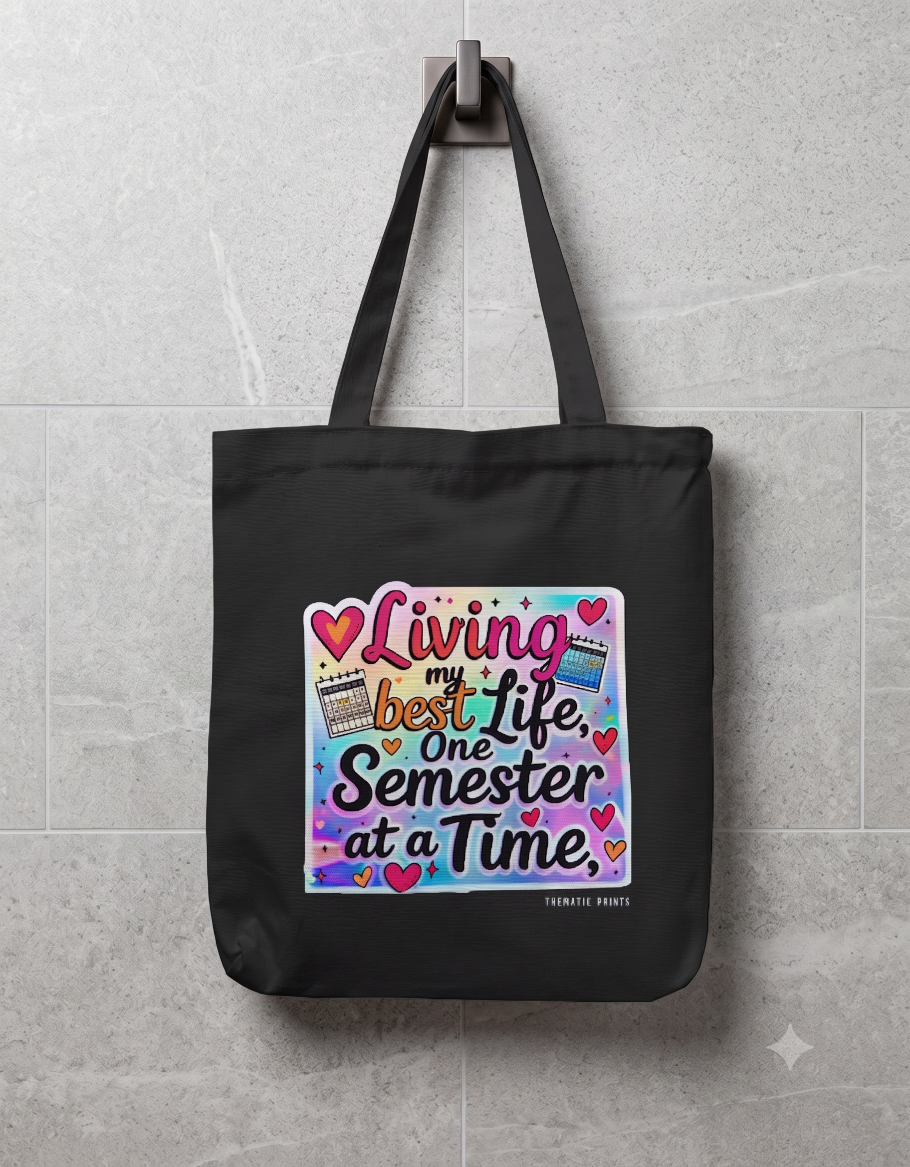 Unisex Eco-friendly Canvas Tote Bag with Zipper | Living My Best Life, One Semester at a Time