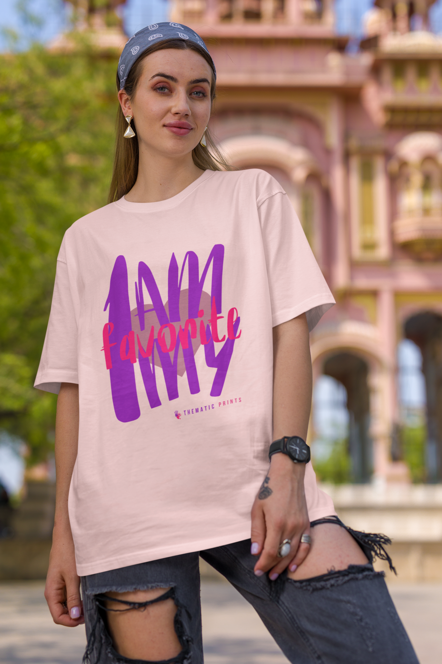 Self Love Typography Women's Oversized T-Shirt - I am my favorite