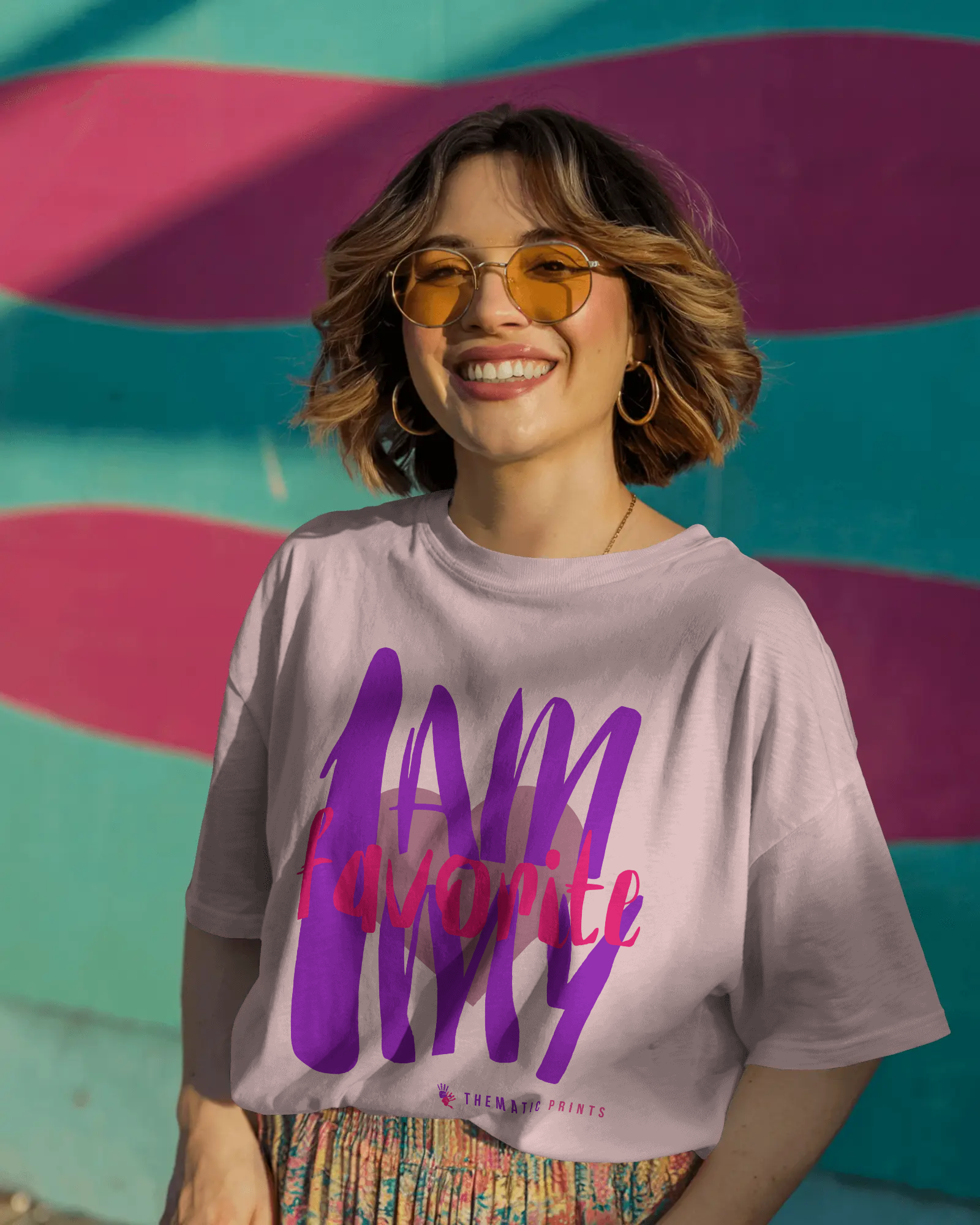 Self Love Typography Women's Oversized T-Shirt - I am my favorite