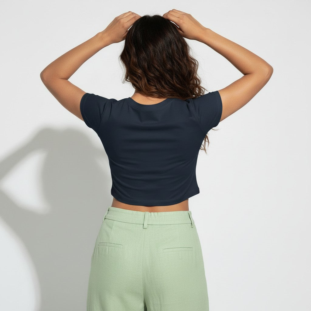 Hindi Slogan Printed Crop Top for Women | Log Kya Kahenge IDK IDC | Desi Gen Z Cotton Top | College Casual Wear India
