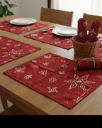 Polyster Fabric Set of 6 Table Placemats - Kollam Dot Rangoli