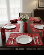 Polyster Fabric Set of 6 Table Placemats - Kollam Dot Rangoli