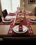 Polyster Fabric Set of 6 Table Placemats - Kollam Dot Rangoli