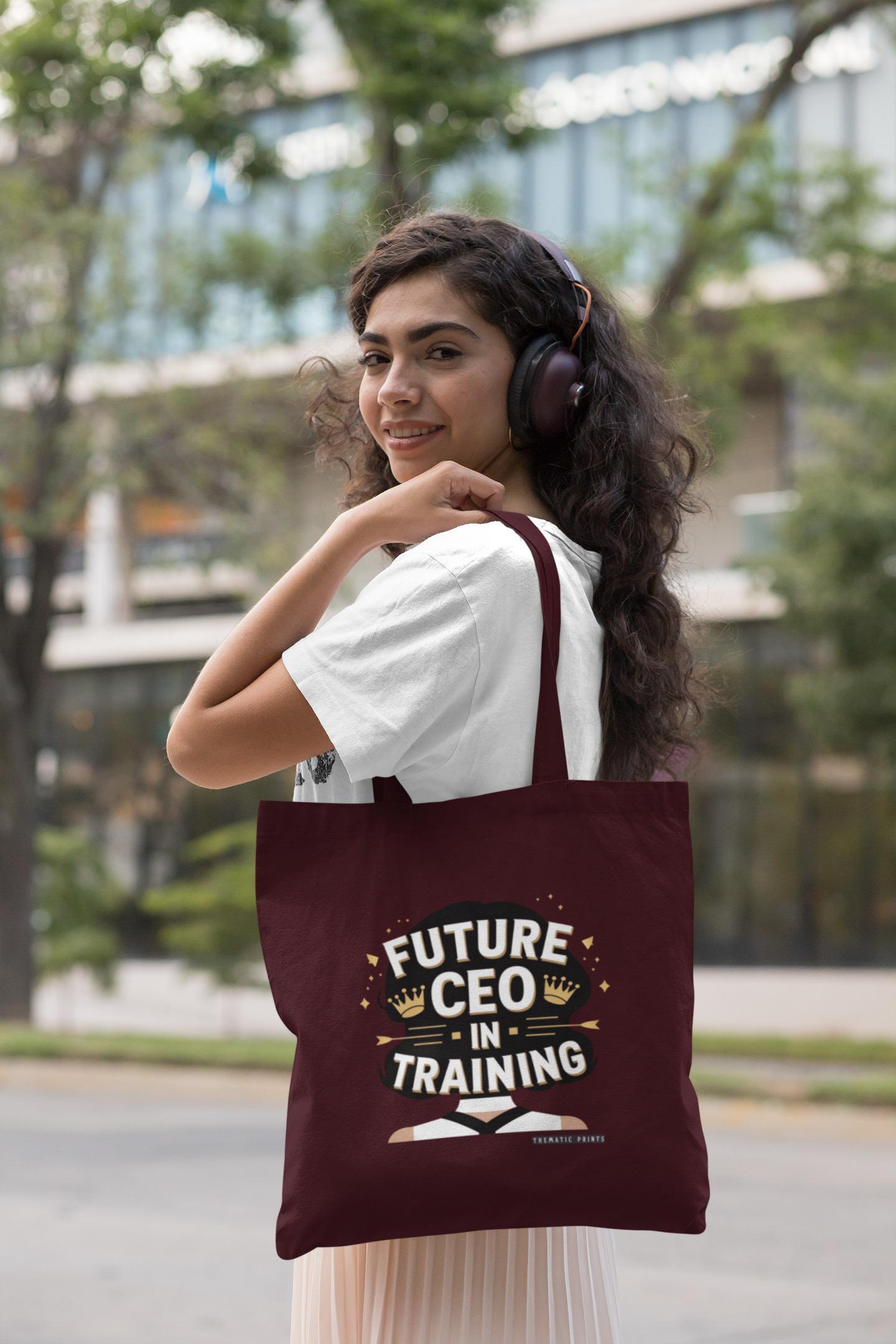 Canvas Eco-friendly Zipper Tote Bag for Collect Girls - Campus Casual Collection - Future CEO in Training