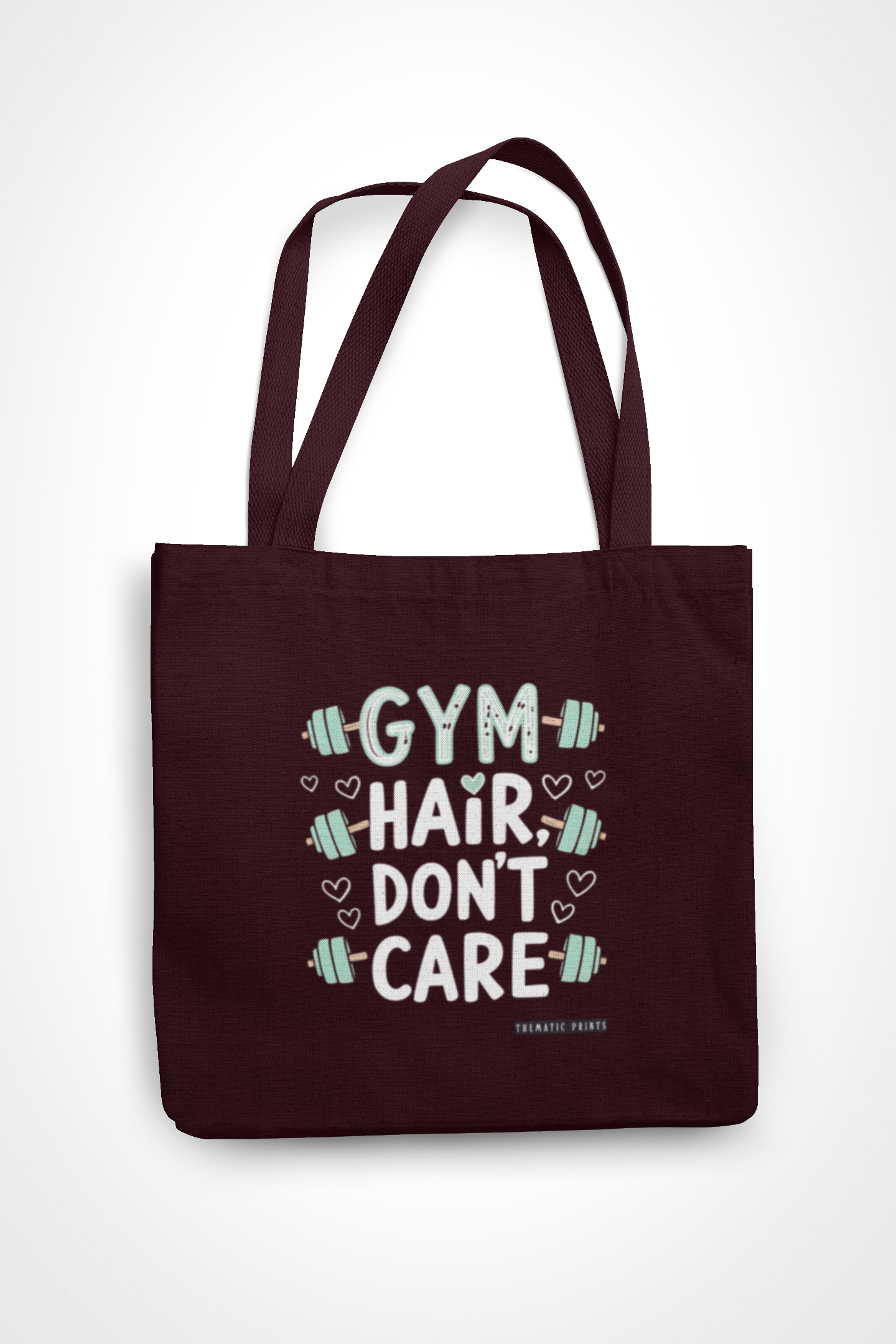 Canvas Eco-friendly Zipper Tote Bag for Collect Girls - Campus Casual Collection - Gym Hair Don't Care Tote Bag