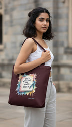 Canvas Tote Bag with Zipper | Women's Day Gifting | She is Writing Her Own Story