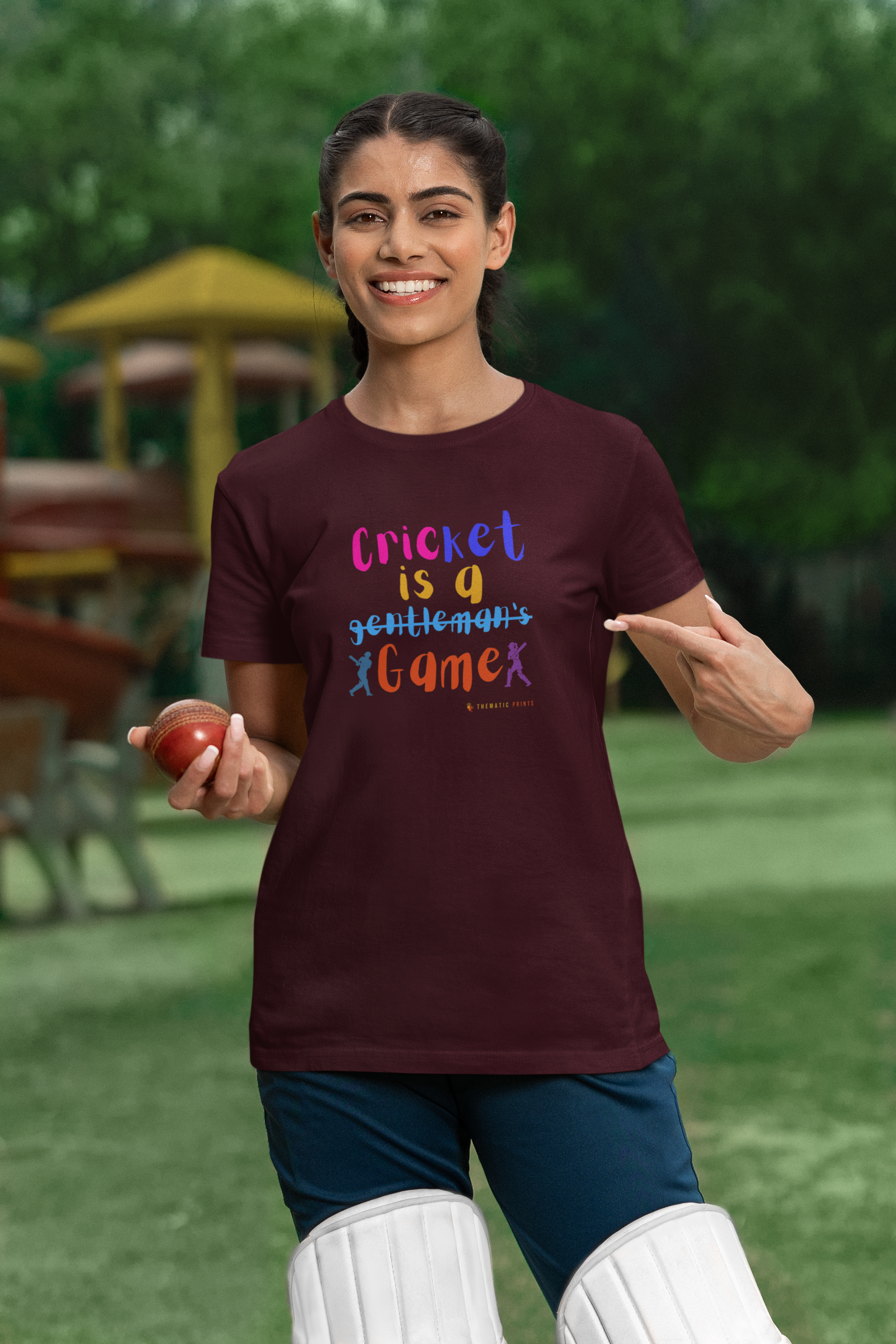 Celebrate Women's Cricket Typography T-Shirt