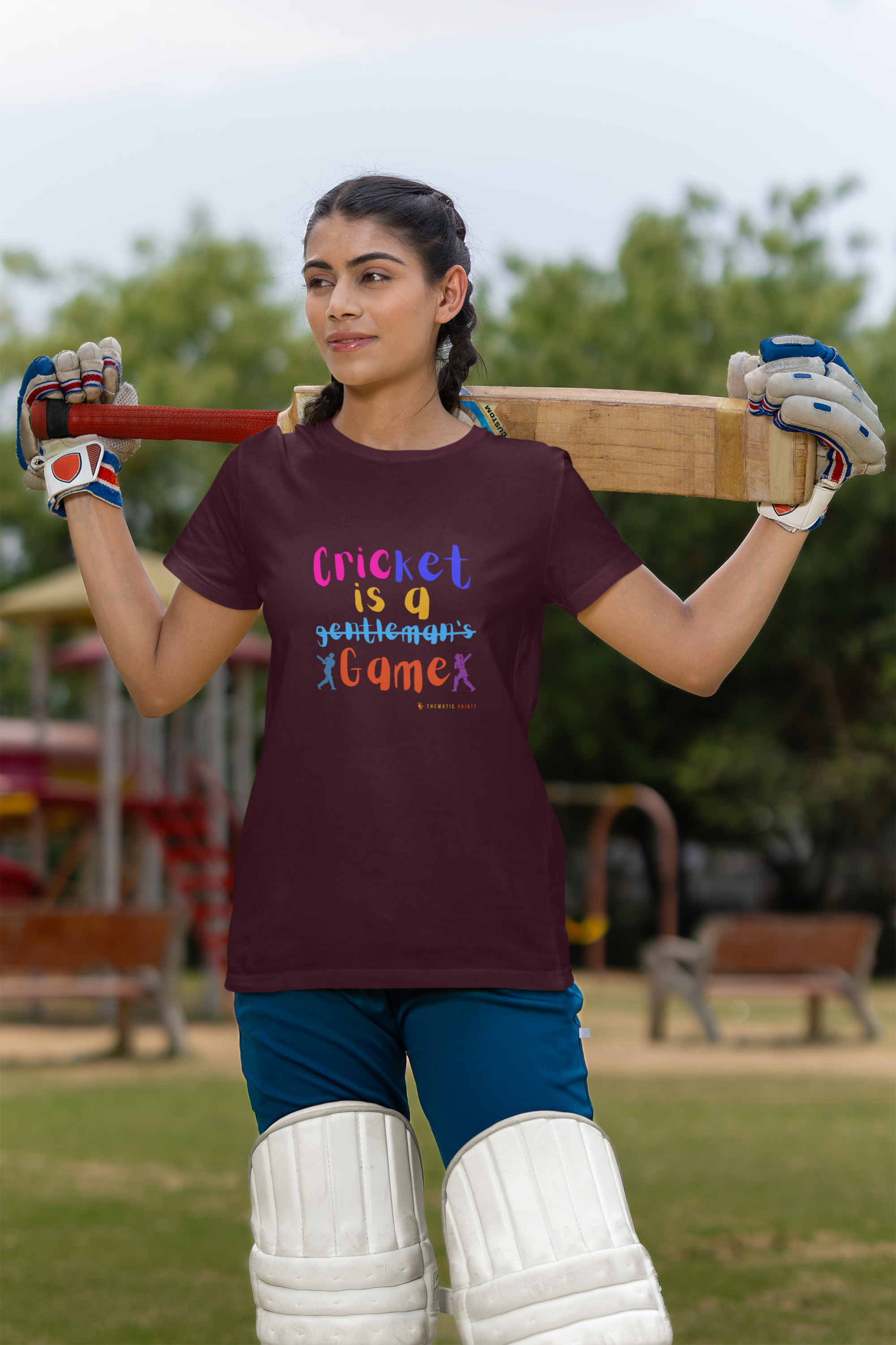 Celebrate Women's Cricket Typography T-Shirt