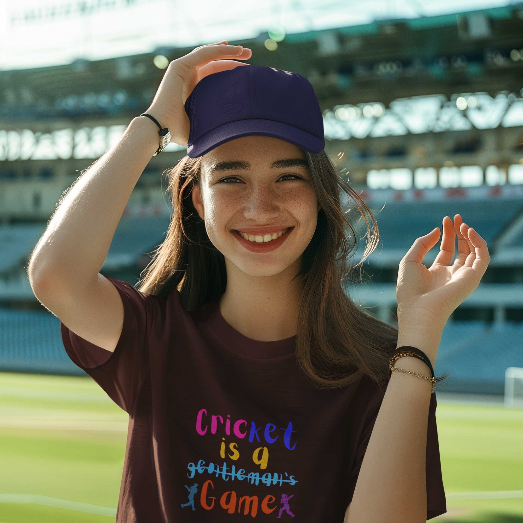 Celebrate Women's Cricket Typography T-Shirt