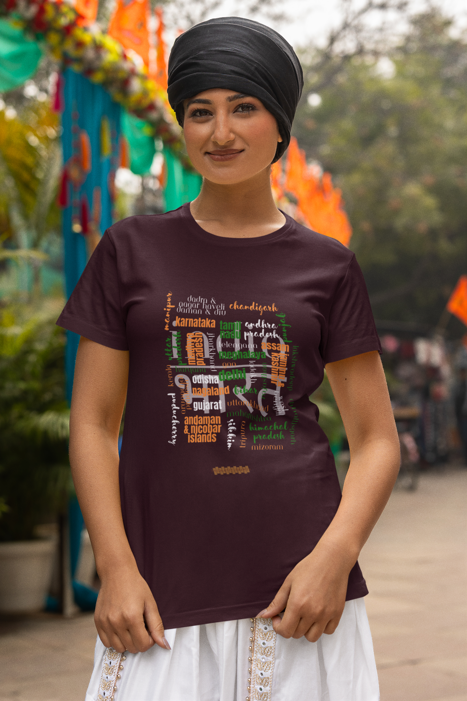 Celebrate India's Unity in Diversity Women's T-Shirt - All Indian States Typography Design