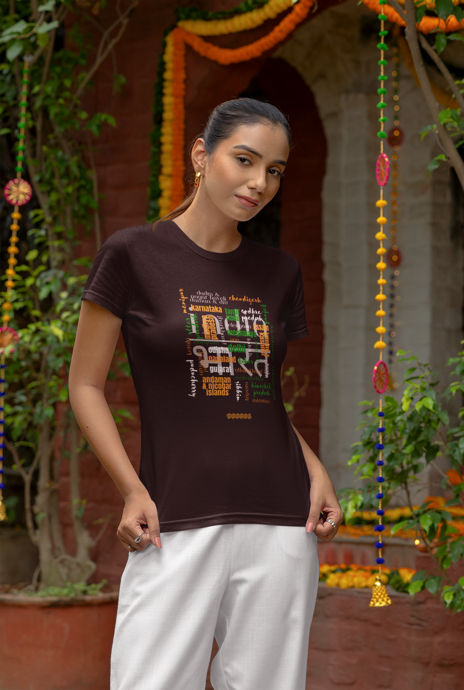 Celebrate India's Unity in Diversity Women's T-Shirt - All Indian States Typography Design