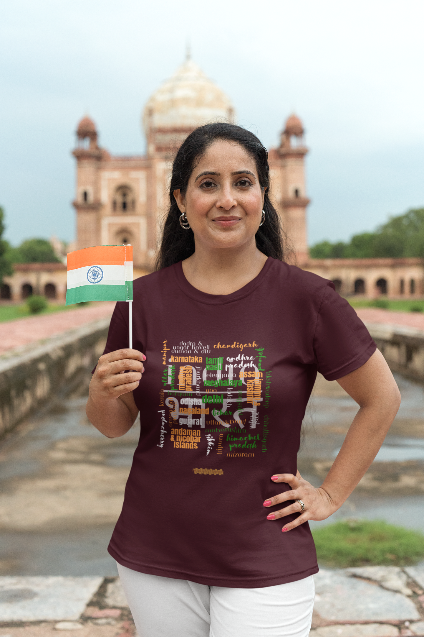 Celebrate India's Unity in Diversity Women's T-Shirt - All Indian States Typography Design