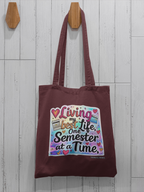 Unisex Eco-friendly Canvas Tote Bag with Zipper | Living My Best Life, One Semester at a Time