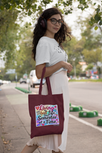 Unisex Eco-friendly Canvas Tote Bag with Zipper | Living My Best Life, One Semester at a Time