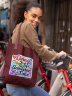 Unisex Eco-friendly Canvas Tote Bag with Zipper | Living My Best Life, One Semester at a Time