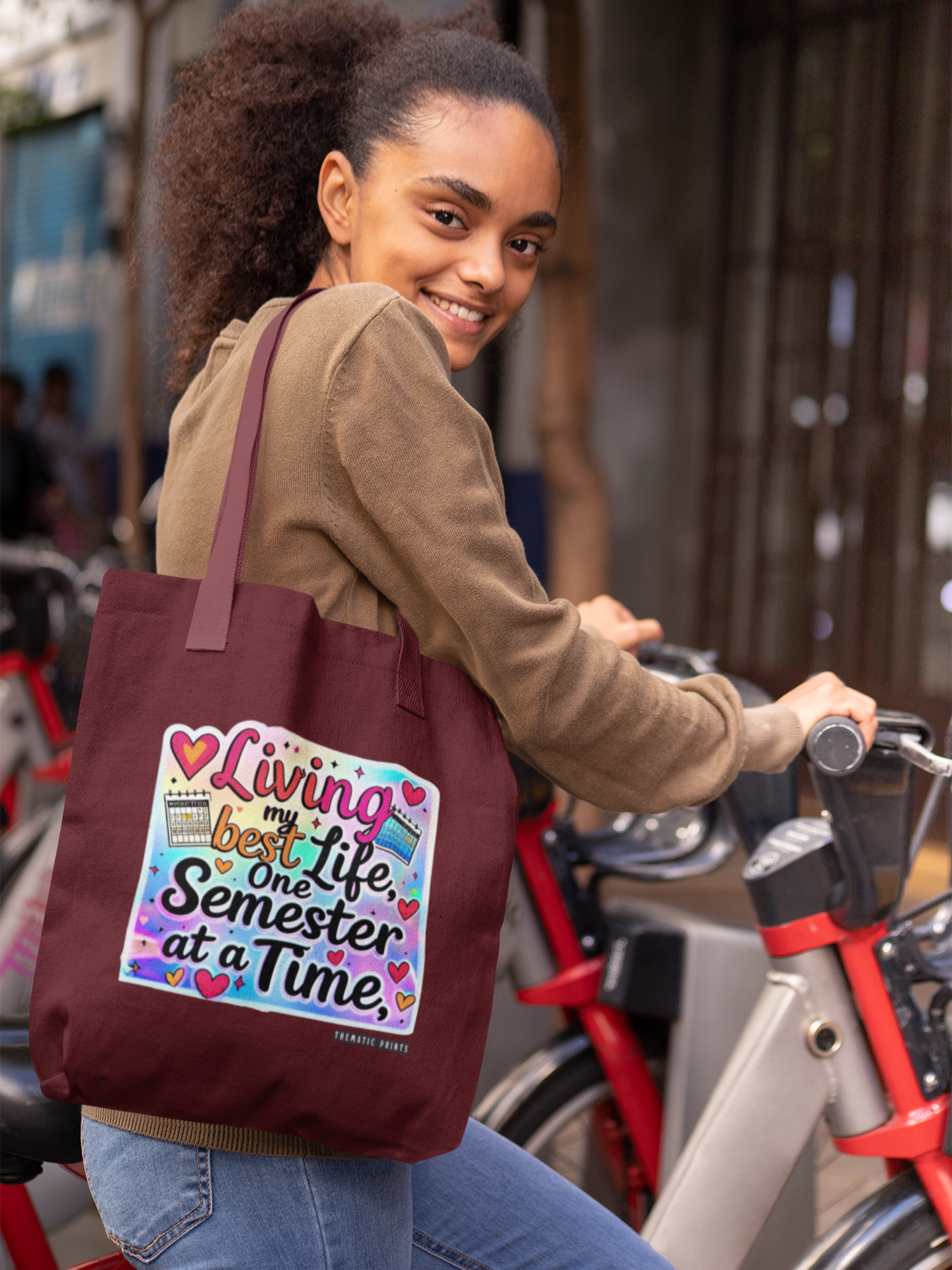 Unisex Eco-friendly Canvas Tote Bag with Zipper | Living My Best Life, One Semester at a Time