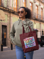 Unisex Eco-friendly Canvas Tote Bag with Zipper | Living My Best Life, One Semester at a Time