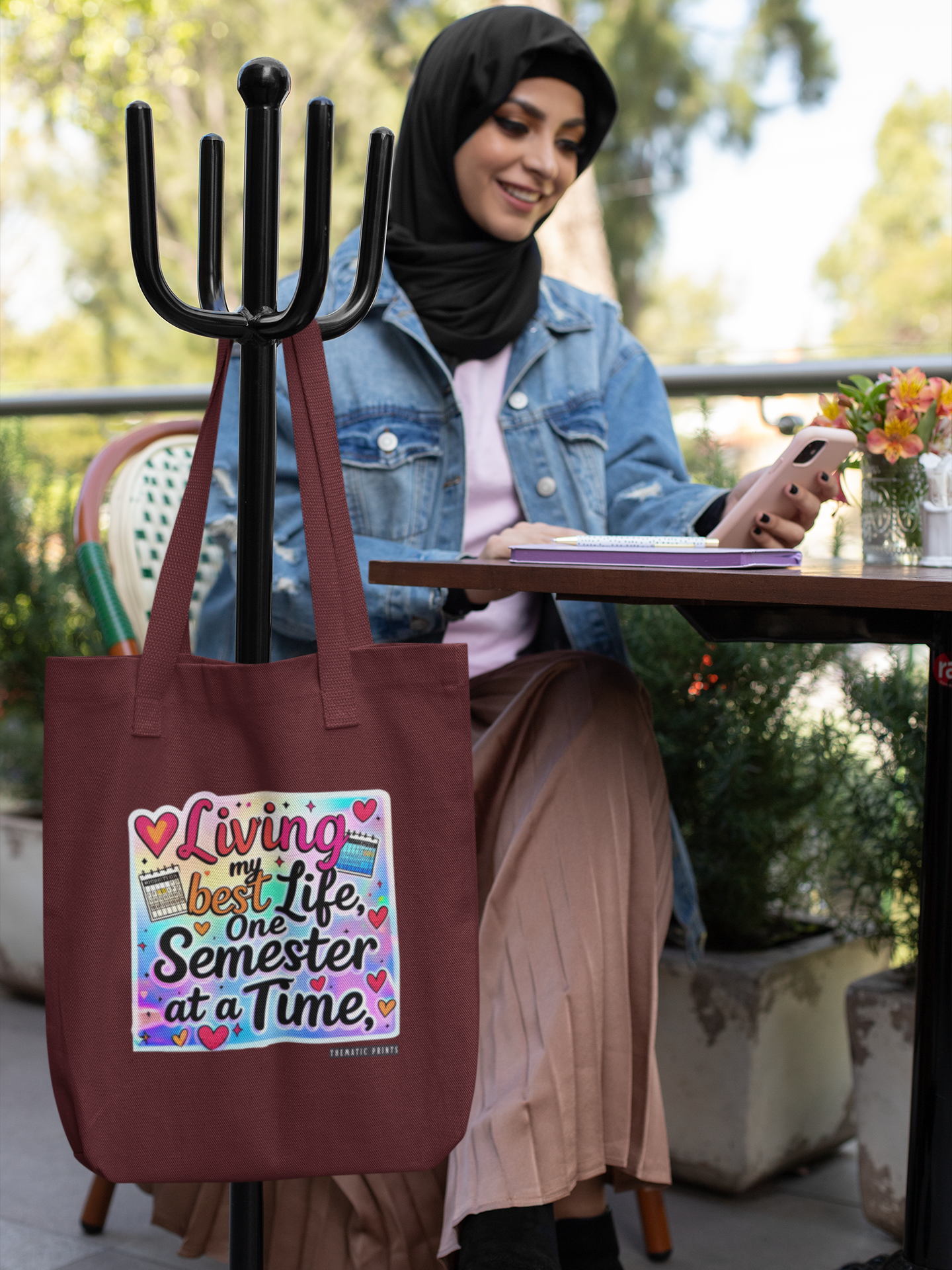 Unisex Eco-friendly Canvas Tote Bag with Zipper | Living My Best Life, One Semester at a Time