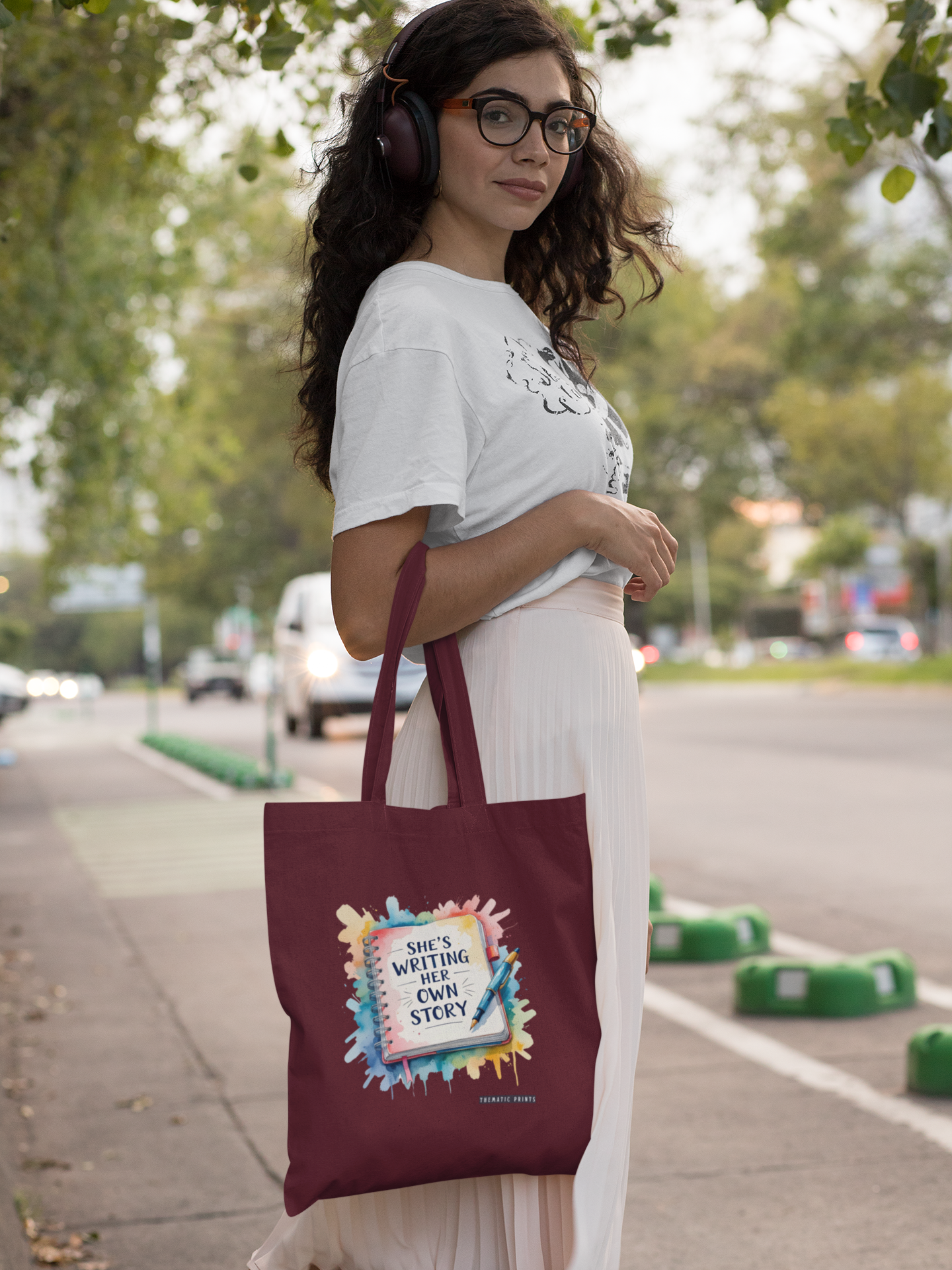 Canvas Tote Bag with Zipper | Women's Day Gifting | She is Writing Her Own Story