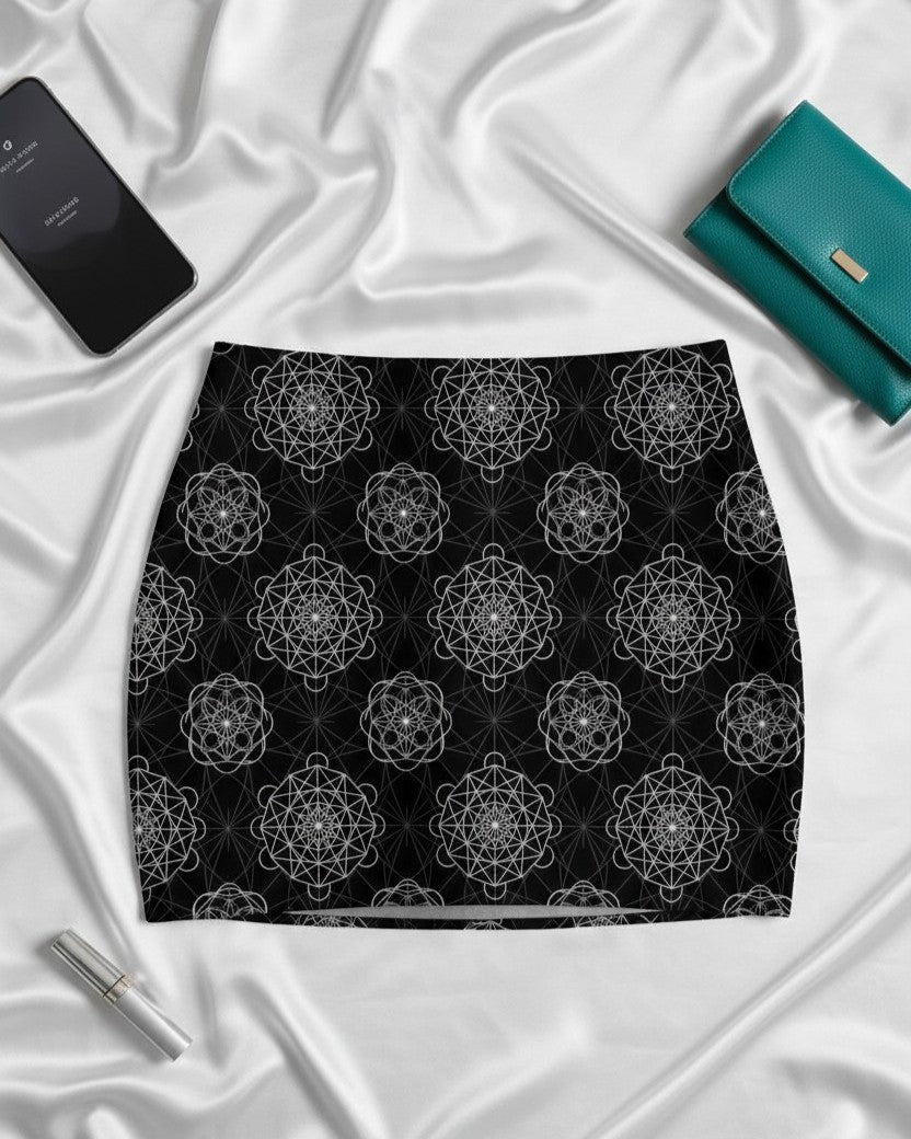 Women's Bodycon Spandex Printed Mini Skirt - Connection